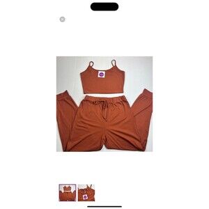 CosyGal Ribbed Lounge Set Pajama Comfy 2 Piece Set NWT Size Large